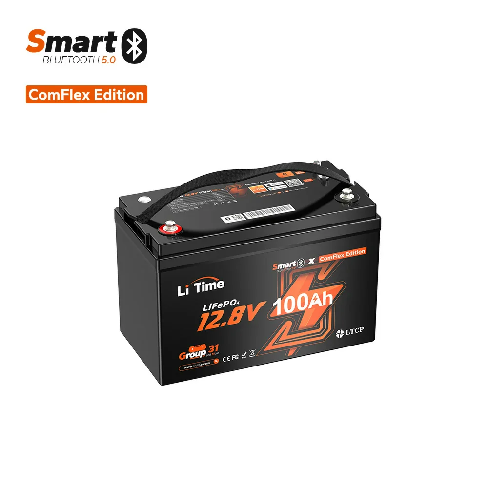 LiTime 12V 100Ah Smart ComFlex Battery with Bluetooth & Victron Communication