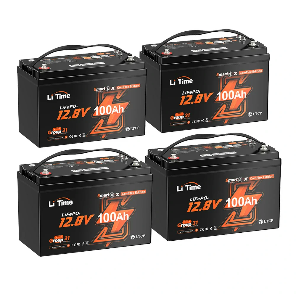 LiTime 12V 100Ah Smart ComFlex Battery with Bluetooth & Victron Communication