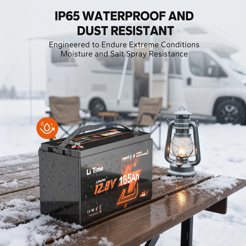 LiTime 12V 165Ah Smart Self Heating Lithium Battery for RV and Camping