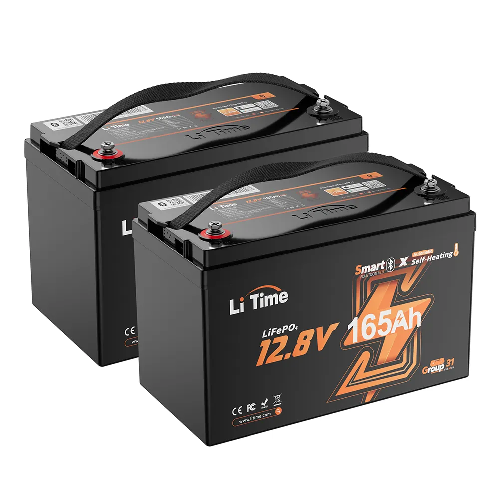 LiTime 12V 165Ah Smart Self Heating Lithium Battery for RV and Camping