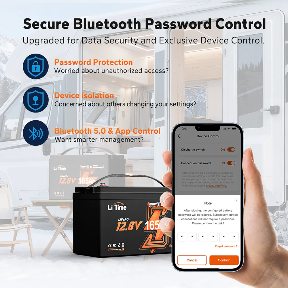 LiTime 12V 165Ah Smart Self Heating Lithium Battery for RV and Camping