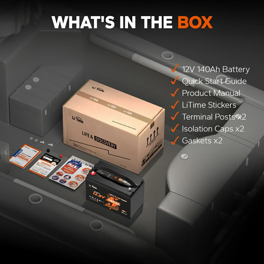 ✅Like New✅LiTime 12V 140Ah Bluetooth Dual Purpose 1000 CCA Marine Battery