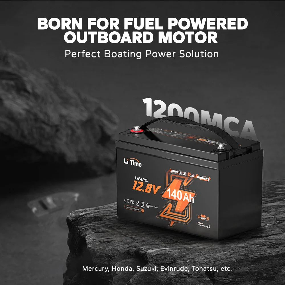 ✅Like New✅LiTime 12V 140Ah Bluetooth Dual Purpose 1000 CCA Marine Battery