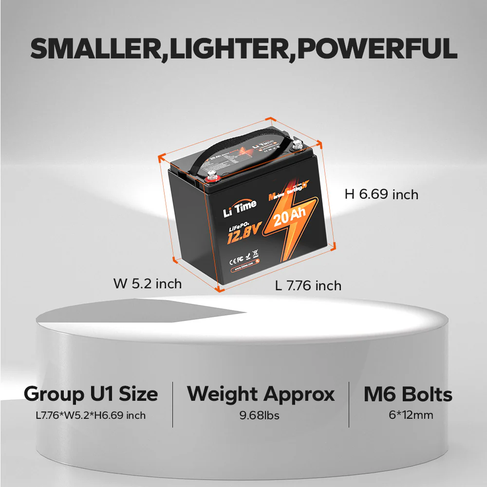 ✅Like New✅LiTime 12V 20Ah 800 CCA Marine Starting Lithium Battery