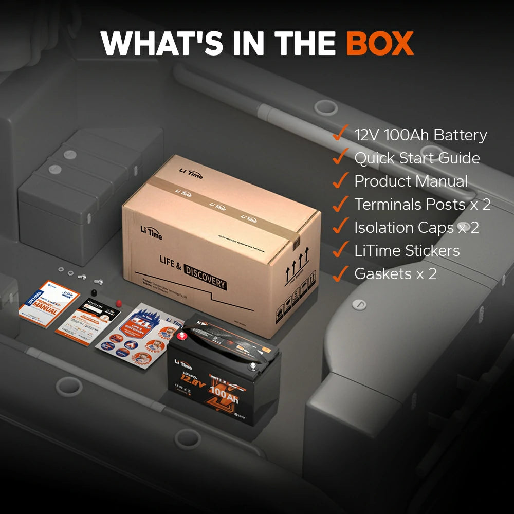 ✅Like New✅LiTime 12V 100Ah Marine Battery for Electric Outboard Trolling Motor