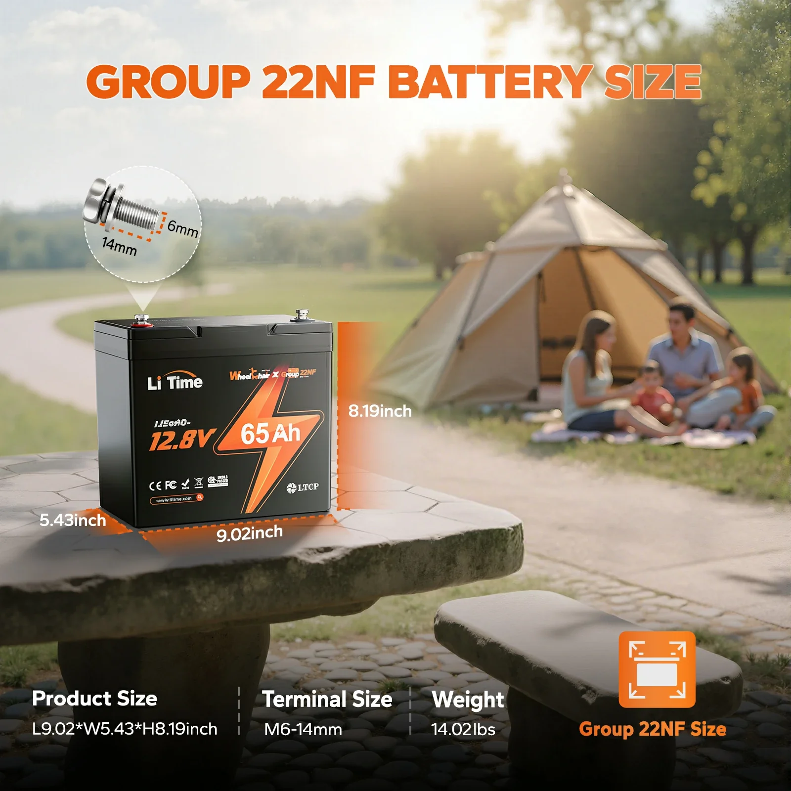 ✅Like New✅LiTime 12V 65Ah 22NF Lithium Battery for Trolling Motor, Heavy Duty Power Wheelchair, Mobility Scooter