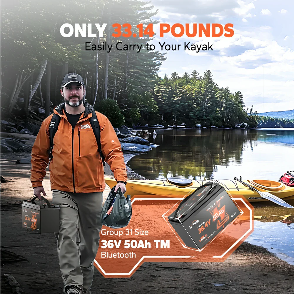 ✅Like New✅LiTime 36V 50Ah Marine Trolling Motor Lithium Bluetooth Battery