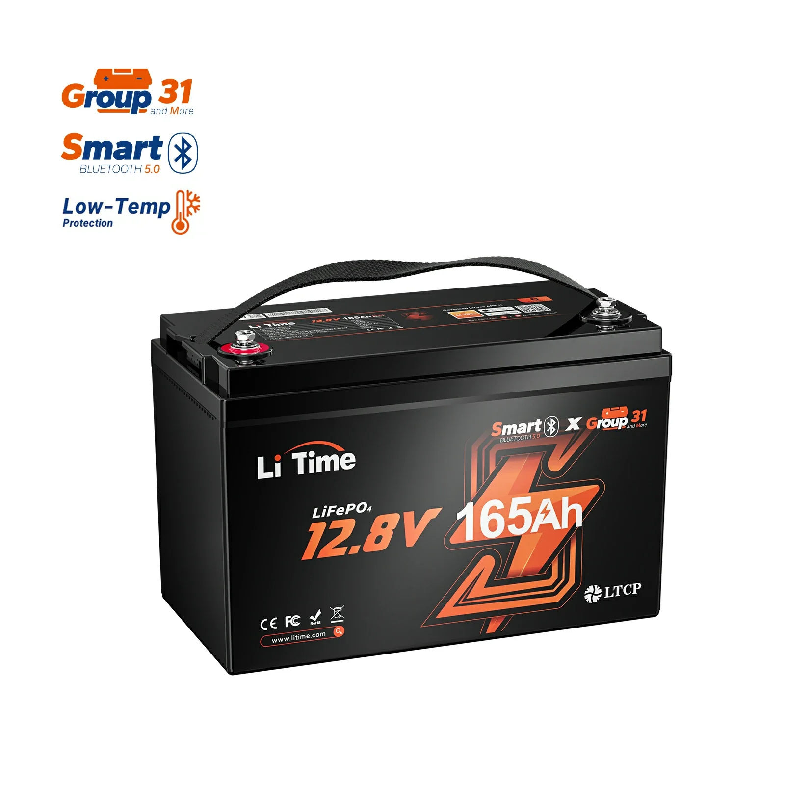 LiTime Deep Cycle Lithium Batteries for Marine, Solar & RV