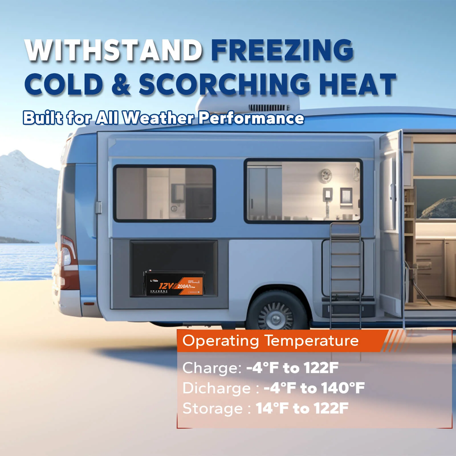 ✅Like New✅LiTime 12V 200Ah Plus Self-Heating LiFePO4 Battery