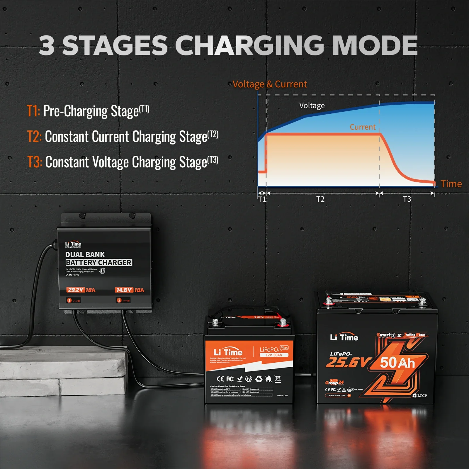 ✅Like New✅LiTime 10A 2 Bank 12V + 24V Battery Charger