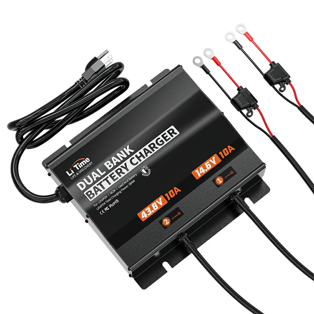 ✅Like New✅LiTime 10A 2 Bank 36V & 12V Battery Charger