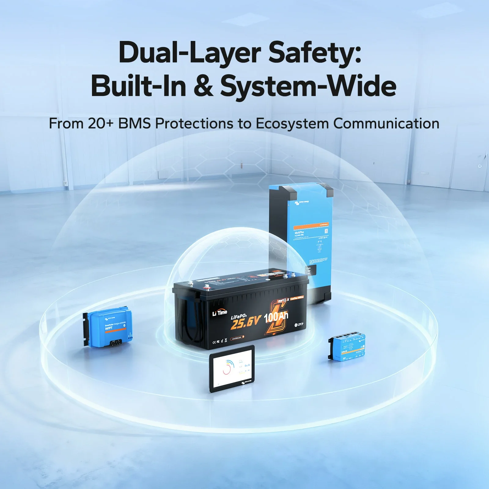 LiTime 24V 100Ah Smart ComFlex Battery with Bluetooth & Victron Comms | All-in-One Power Solution 6 LiTime 24V 100Ah Smart ComFlex Battery with Bluetooth & Victron Comms | All-in-One Power Solution