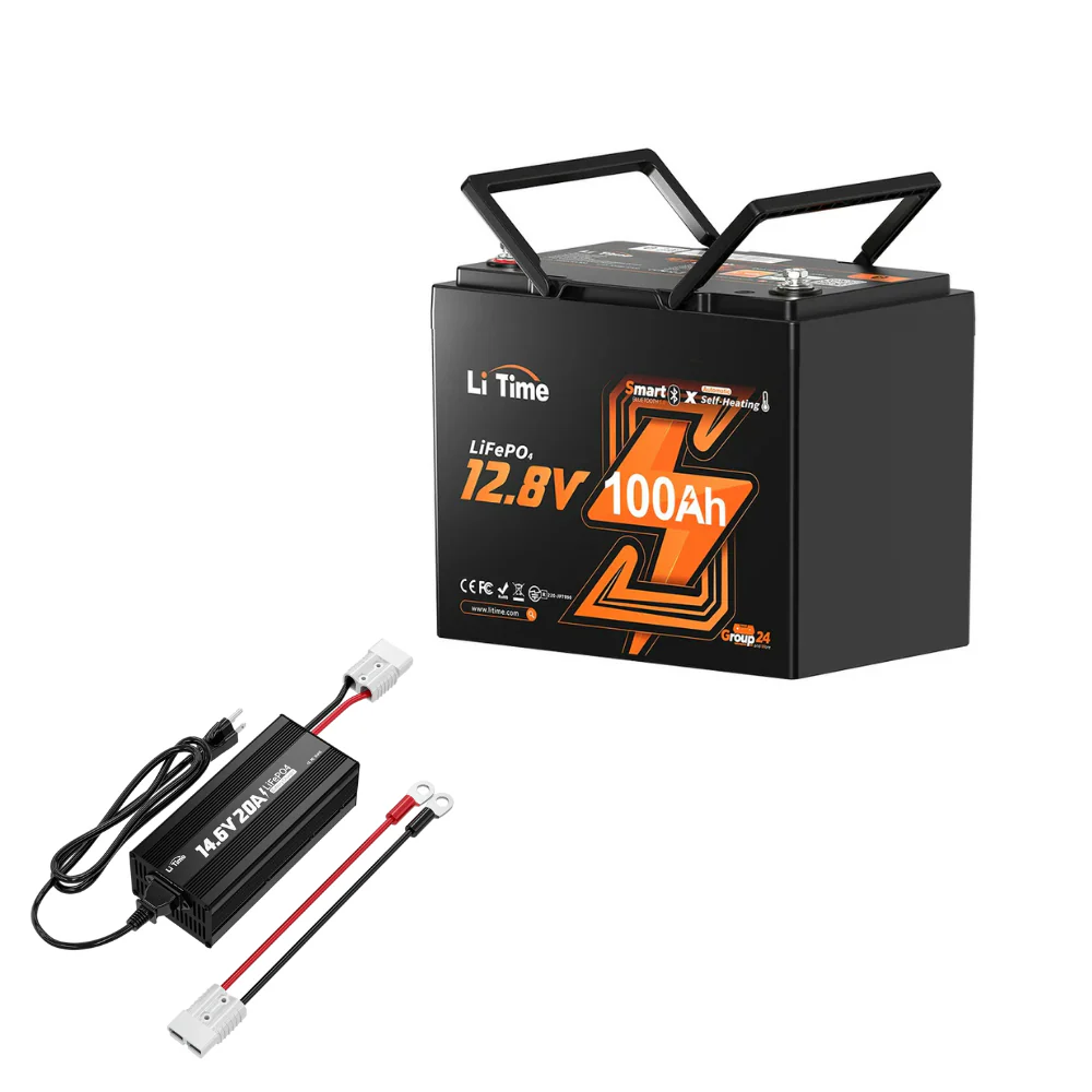 ✅Like New✅LiTime 12V 100Ah Group 24 Bluetooth Lithium Battery with Self Heating
