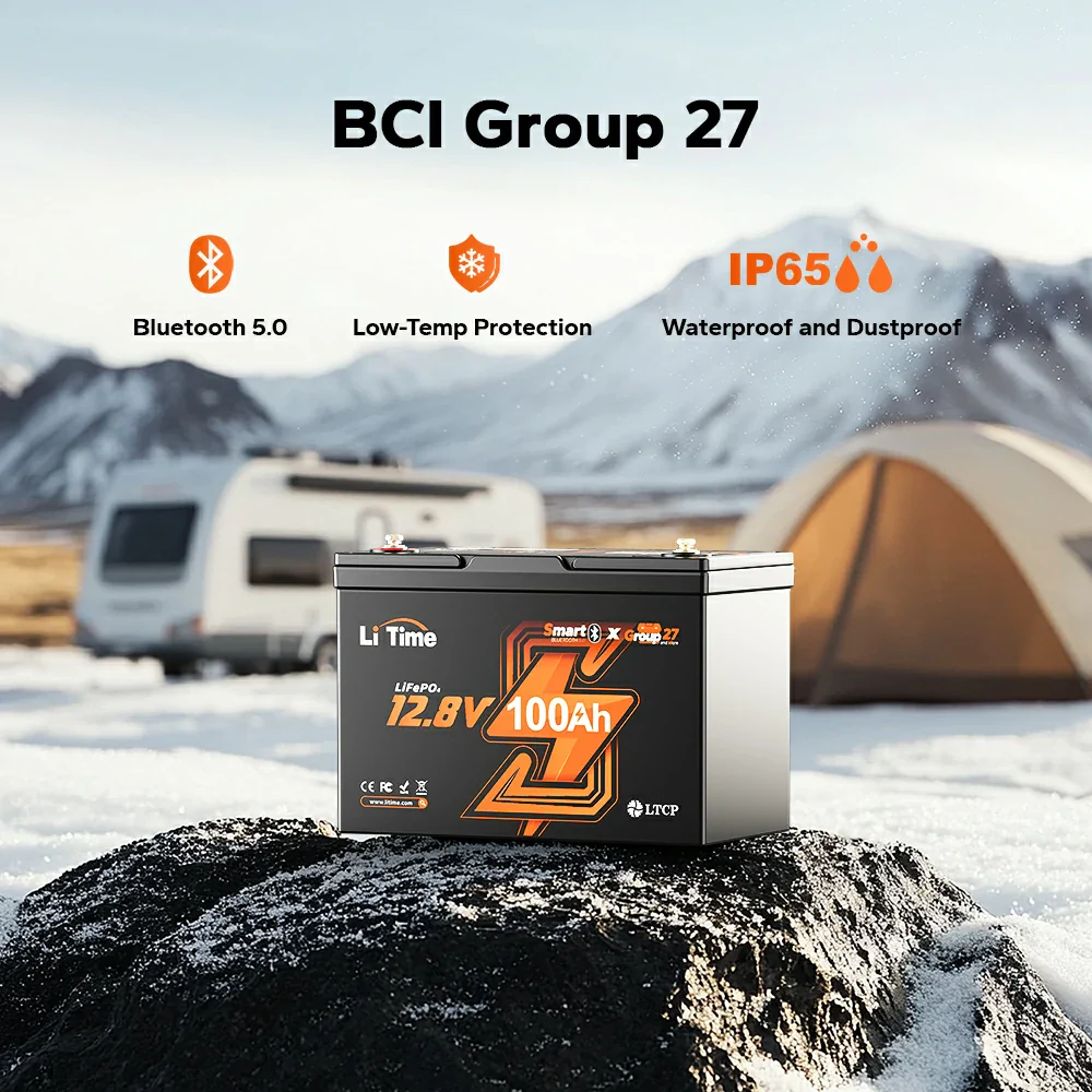 ✅Like New✅LiTime 12V 100Ah Group 27 Bluetooth LiFePO4 Lithium Battery