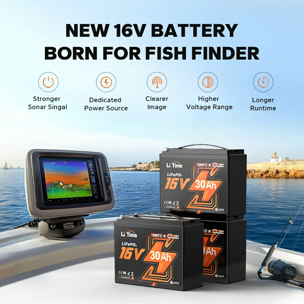 ✅Like New✅LiTime 16V 30Ah Deep Cycle Bluetooth Lithium Kayak Fish Finder Battery, Fishing Electronics 618 ✅Like New✅LiTime 16V 30Ah Deep Cycle Bluetooth Lithium Kayak Fish Finder Battery, Fishing Electronics