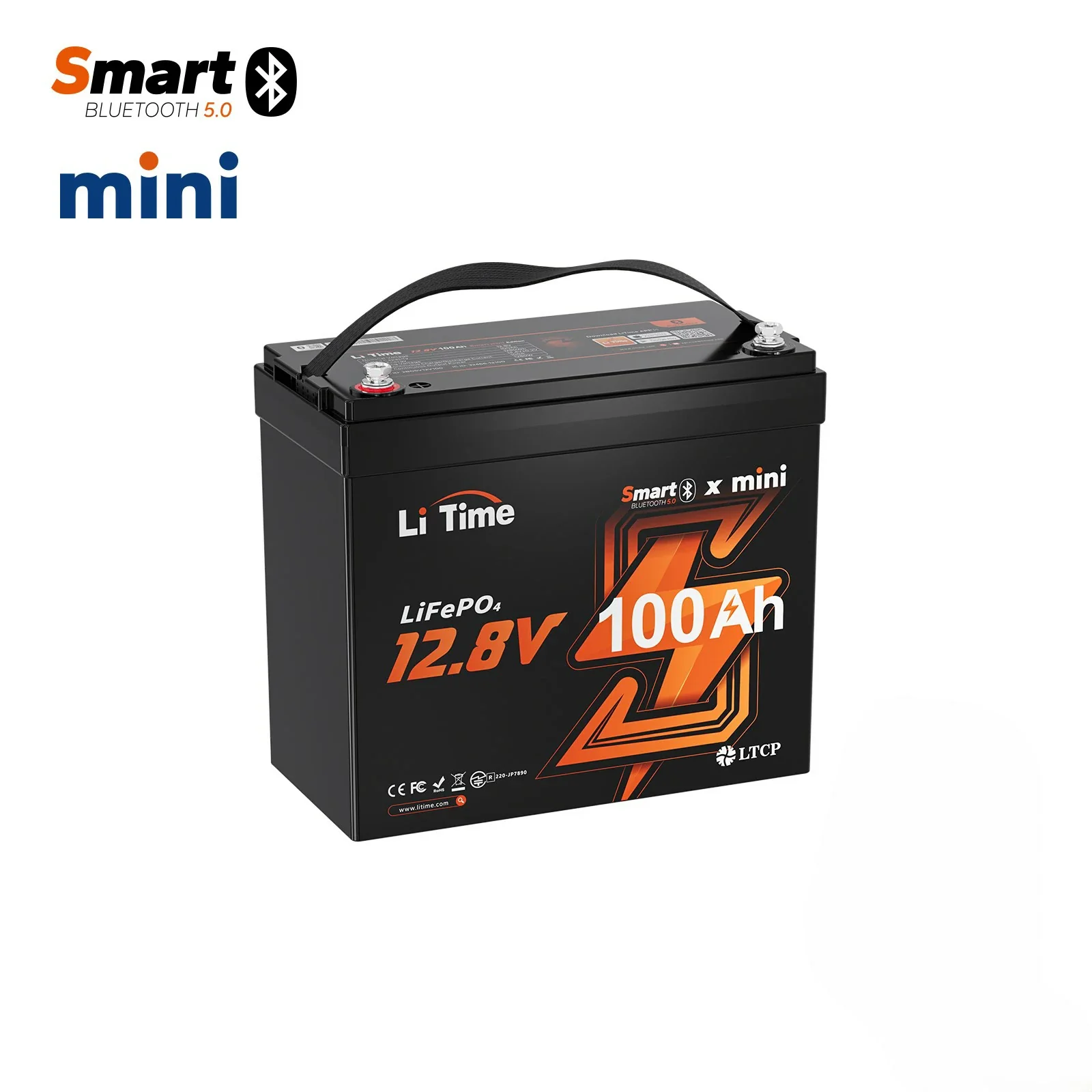 ✅Like New✅LiTime 12 Volt 100Ah Mini Smart - Small 12V Bluetooth Battery