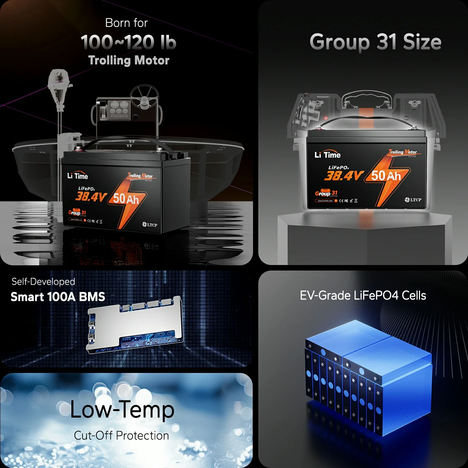 ✅Like New✅LiTime 36V 50Ah Marine Trolling Motor LiFePO4 Lithium Battery 3 ✅Like New✅LiTime 36V 50Ah Marine Trolling Motor LiFePO4 Lithium Battery