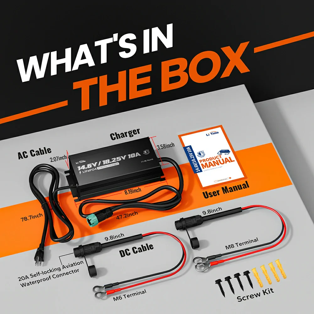 ✅Like New✅LiTime 12V(14.6V) & 16V(18.25V) 10A Waterproof Lithium Battery Charger 8 ✅Like New✅LiTime 12V(14.6V) & 16V(18.25V) 10A Waterproof Lithium Battery Charger