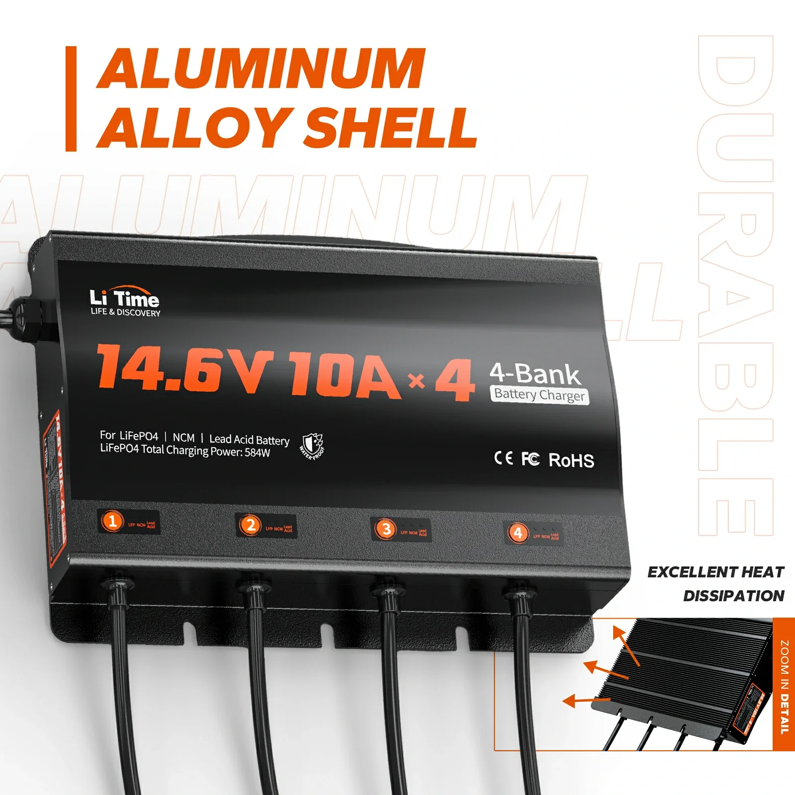 ✅Like New✅LiTime 4 Bank 12V 10A Battery Charger for Marine, RV 6 ✅Like New✅LiTime 4 Bank 12V 10A Battery Charger for Marine, RV