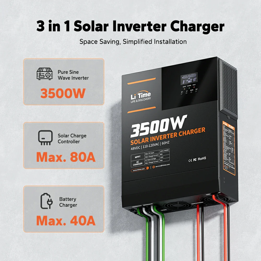 ✅Like New✅LiTime 48V 3500 Watt Pure Sine Wave All in One Solar Inverter Charger for Home 3 ✅Like New✅LiTime 48V 3500 Watt Pure Sine Wave All in One Solar Inverter Charger for Home