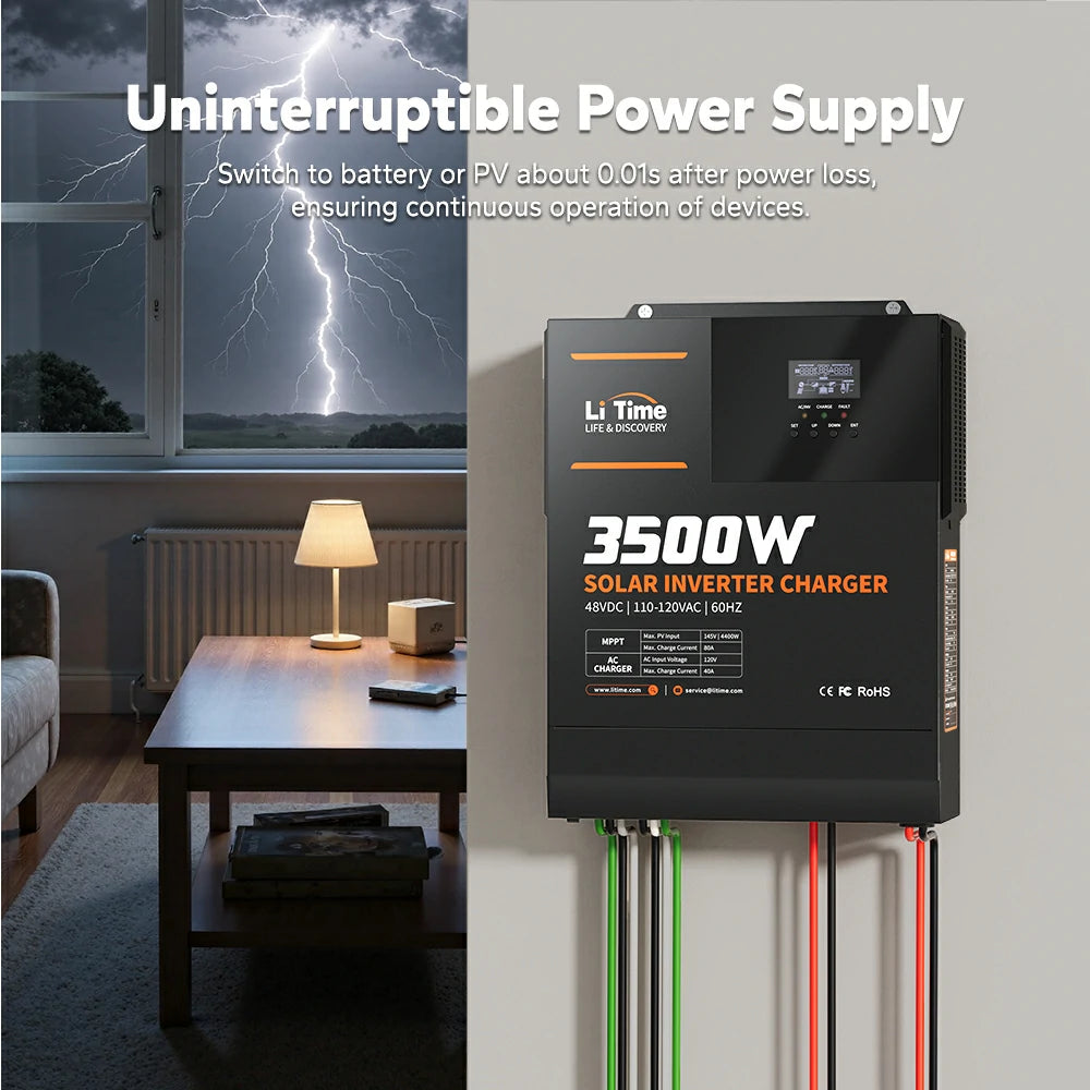 ✅Like New✅LiTime 48V 3500 Watt Pure Sine Wave All in One Solar Inverter Charger for Home 5 ✅Like New✅LiTime 48V 3500 Watt Pure Sine Wave All in One Solar Inverter Charger for Home