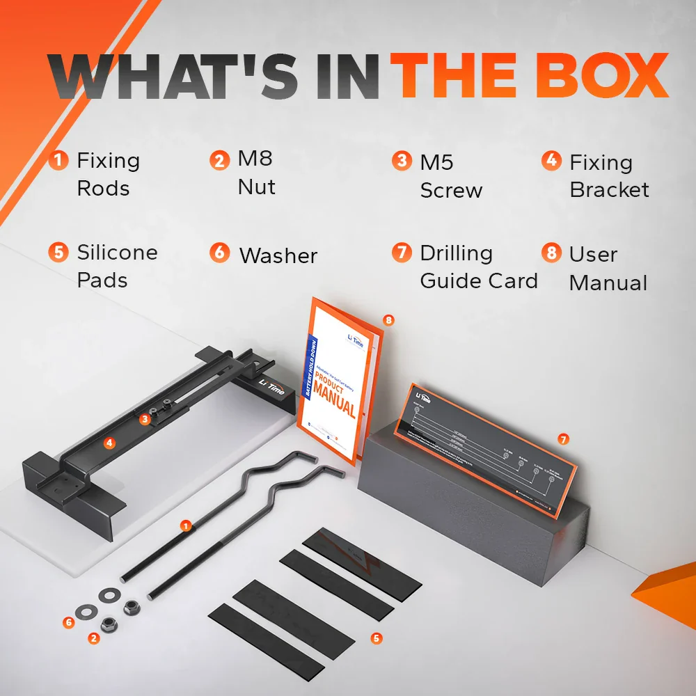 ✅Like New✅LiTime Heavy Duty Golf Cart Battery Hold Down Kit with Clamps and Bolts