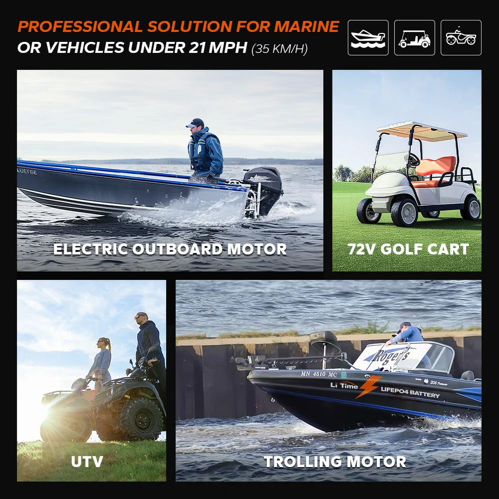 ✅Like New✅LiTime 36V 100Ah OBM Outboard Motor Lithium Marine Electric Boat Battery