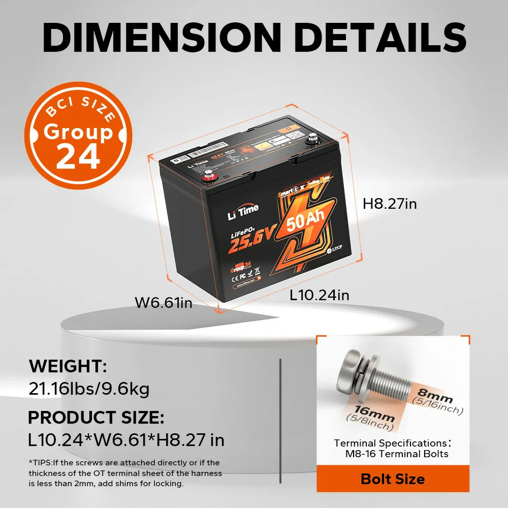 ✅Like New✅LiTime 24V 50Ah TM LiFePO4 Lithium Marine Trolling Motor Bluetooth Battery 318 ✅Like New✅LiTime 24V 50Ah TM LiFePO4 Lithium Marine Trolling Motor Bluetooth Battery