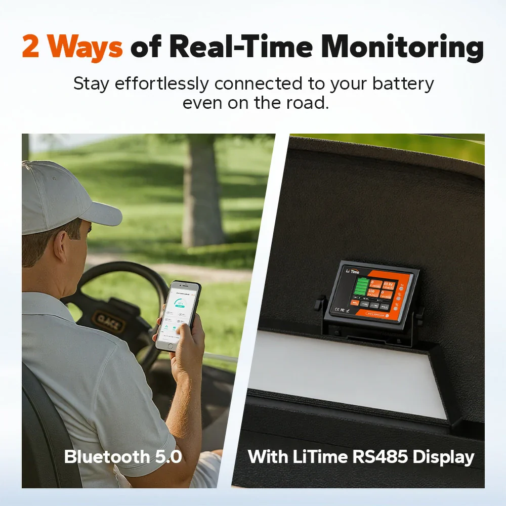 LiTime 48V(51.2V) 100Ah Bluetooth Golf Cart Lithium Battery with Real-Time Monitoring 3 LiTime 48V(51.2V) 100Ah Bluetooth Golf Cart Lithium Battery with Real-Time Monitoring