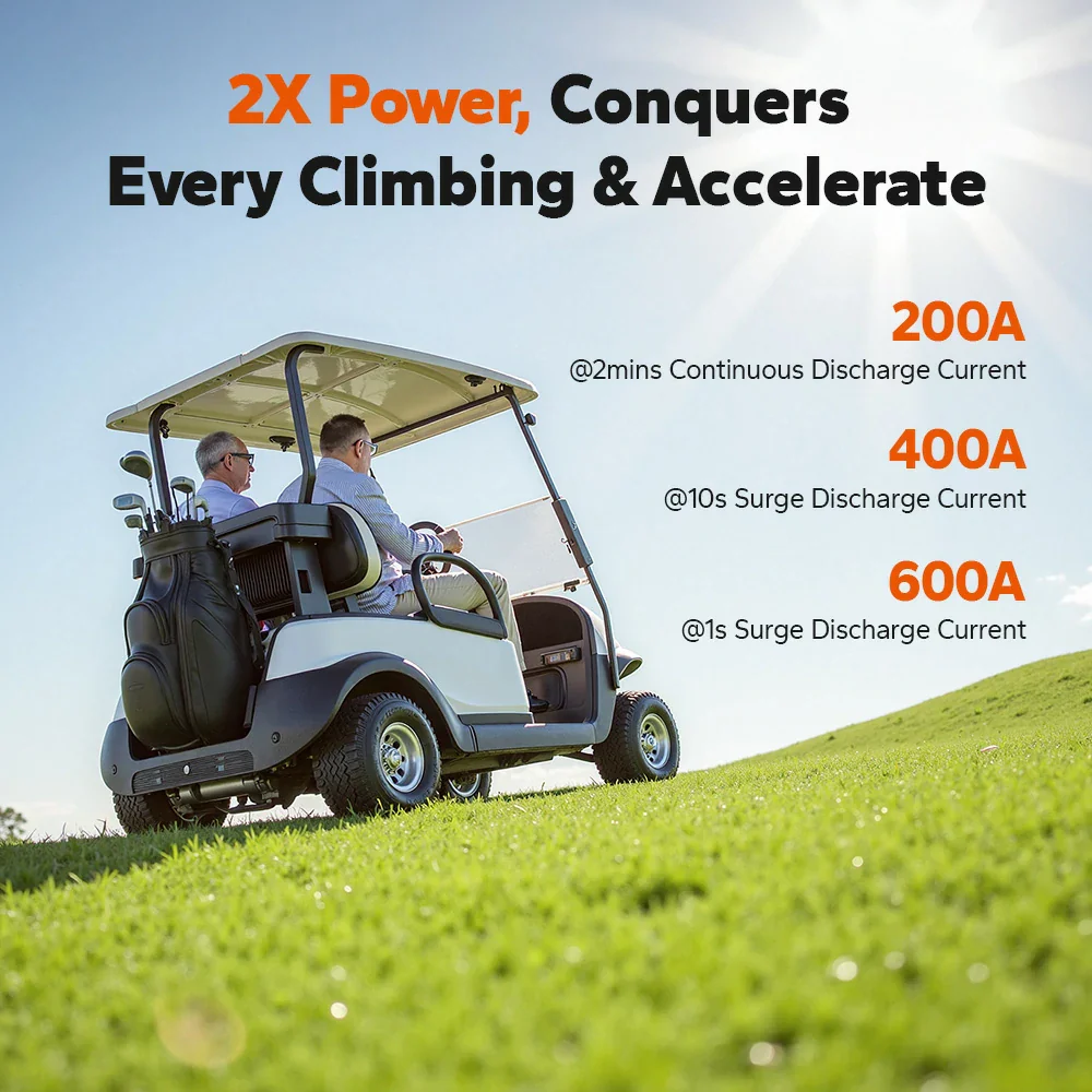 LiTime 48V(51.2V) 100Ah Bluetooth Golf Cart Lithium Battery with Real-Time Monitoring 5 LiTime 48V(51.2V) 100Ah Bluetooth Golf Cart Lithium Battery with Real-Time Monitoring