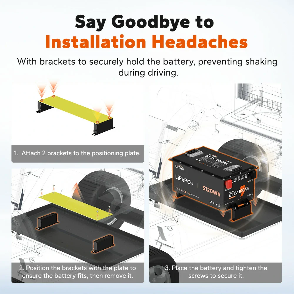 LiTime 48V(51.2V) 100Ah Bluetooth Golf Cart Lithium Battery with Real-Time Monitoring 9 LiTime 48V(51.2V) 100Ah Bluetooth Golf Cart Lithium Battery with Real-Time Monitoring