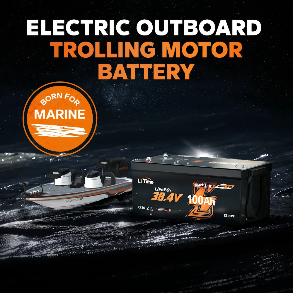 ✅Like New✅LiTime 36V 100Ah OBM Outboard Motor Lithium Marine Electric Boat Battery