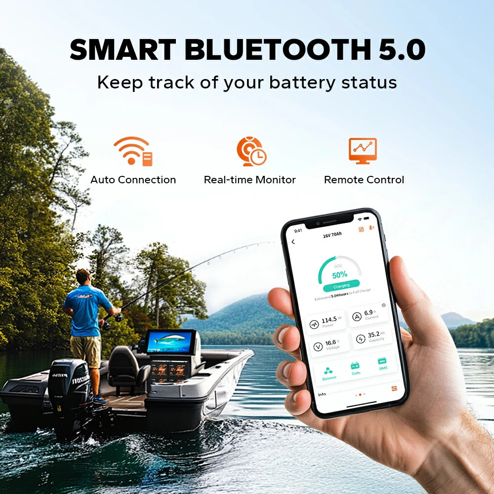 ✅Like New✅LiTime 16V 70Ah Deep Cycle Bluetooth LiFePO4 Lithium Battery For Fish Finder, Fishing Electronics 317 ✅Like New✅LiTime 16V 70Ah Deep Cycle Bluetooth LiFePO4 Lithium Battery For Fish Finder, Fishing Electronics