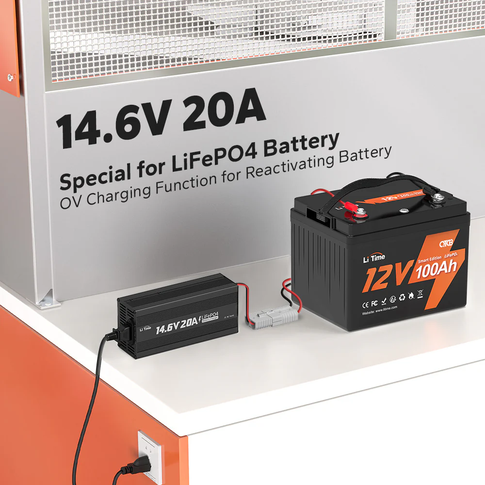 ✅Like New✅LiTime 12V (14.6V) 20A LiFePO4 Lithium Battery Charger