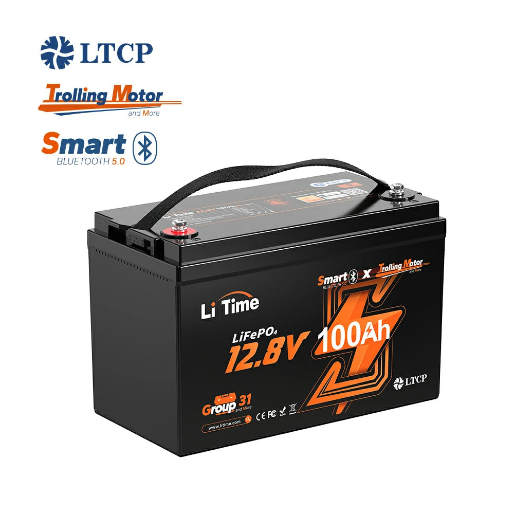 ✅Like New✅LiTime 12 Volt 100Ah TM Lithium Marine Trolling Motor Battery with Bluetooth