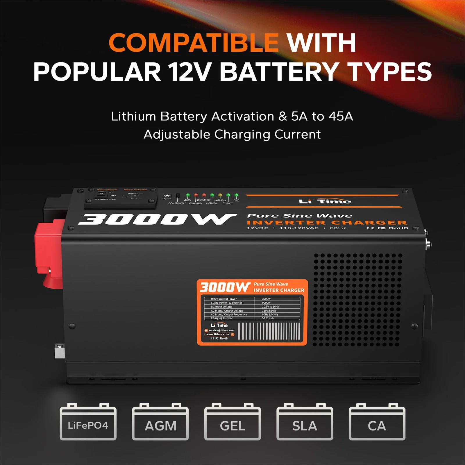 ✅Like New✅LiTime 3000 Watt Pure Sine Wave Inverter Charger for UPS, RV, Home, Boat