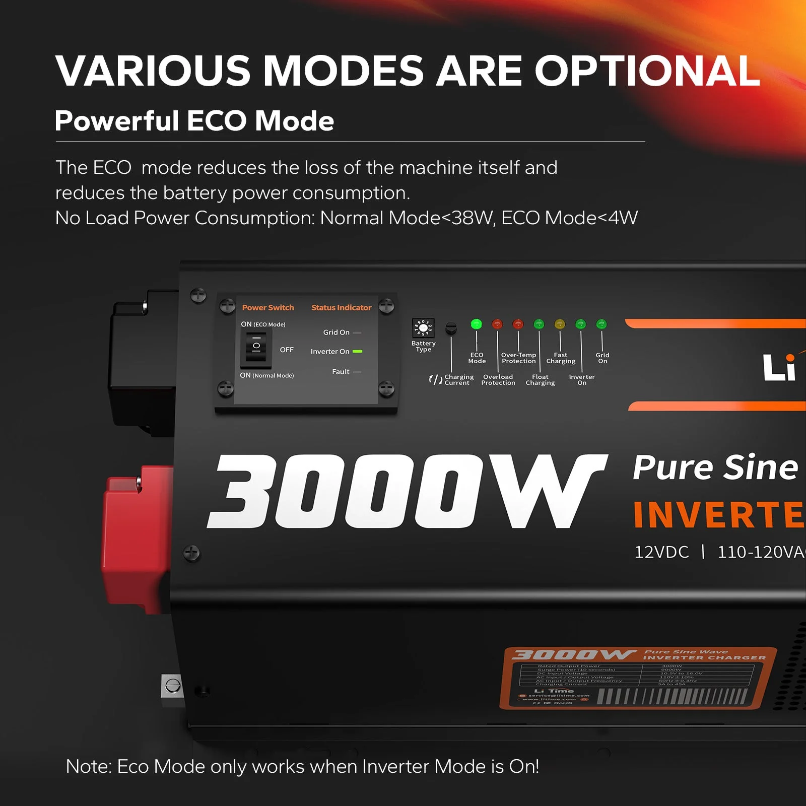 ✅Like New✅LiTime 3000 Watt Pure Sine Wave Inverter Charger for UPS, RV, Home, Boat