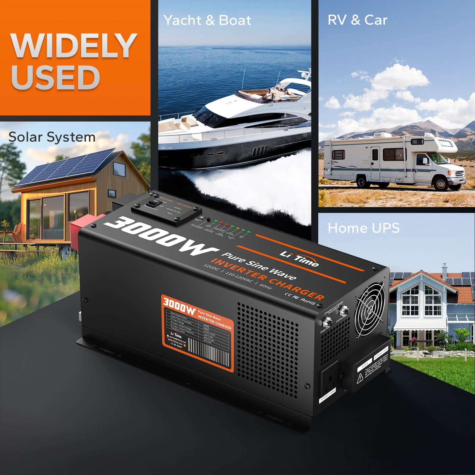 ✅Like New✅LiTime 3000 Watt Pure Sine Wave Inverter Charger for UPS, RV, Home, Boat