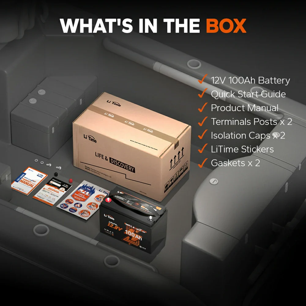 LiTime 12V 100Ah Batteries for Marine & RV