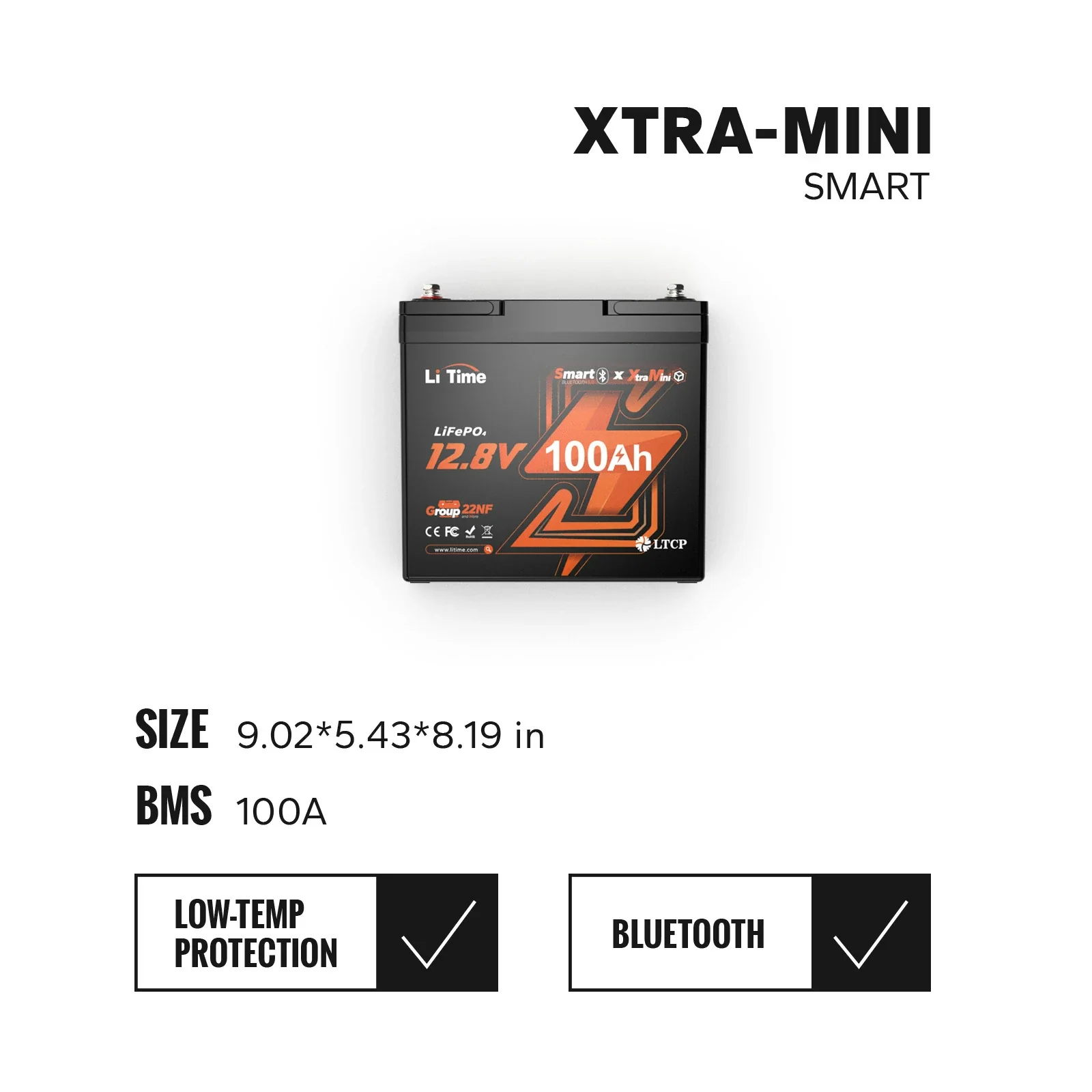 LiTime 12V 100Ah Batteries for Marine & RV