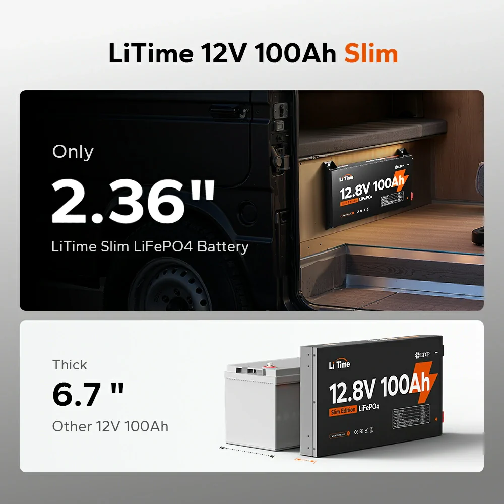 LiTime 12V 100Ah Batteries for Marine & RV