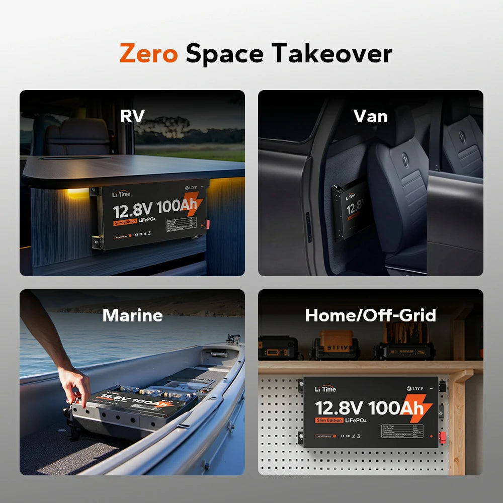 LiTime 12V 100Ah Batteries for Marine & RV