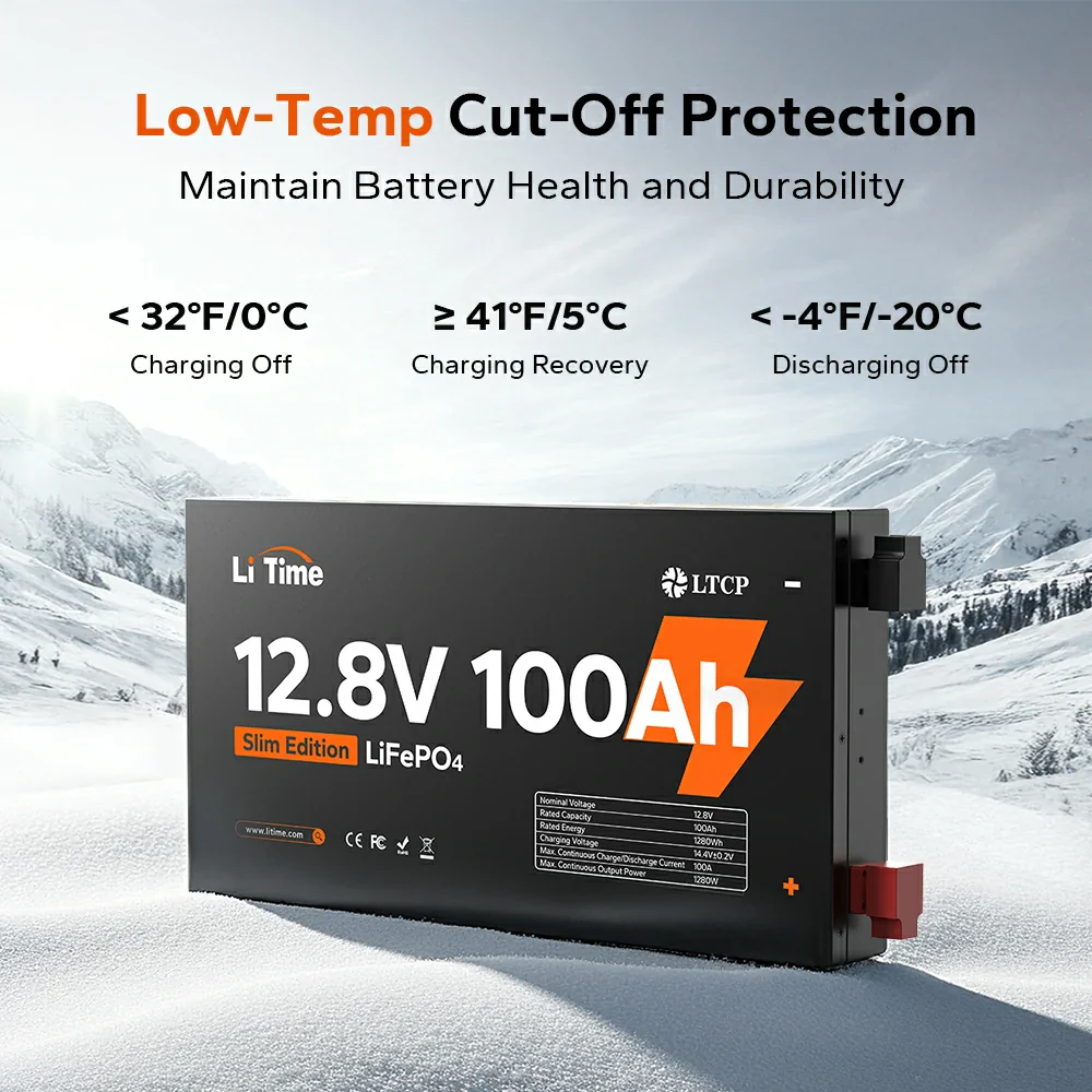 LiTime 12V 100Ah Batteries for Marine & RV