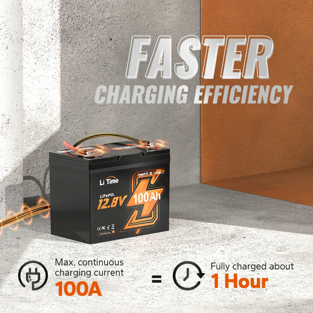 LiTime 12V 100Ah Batteries for Marine & RV