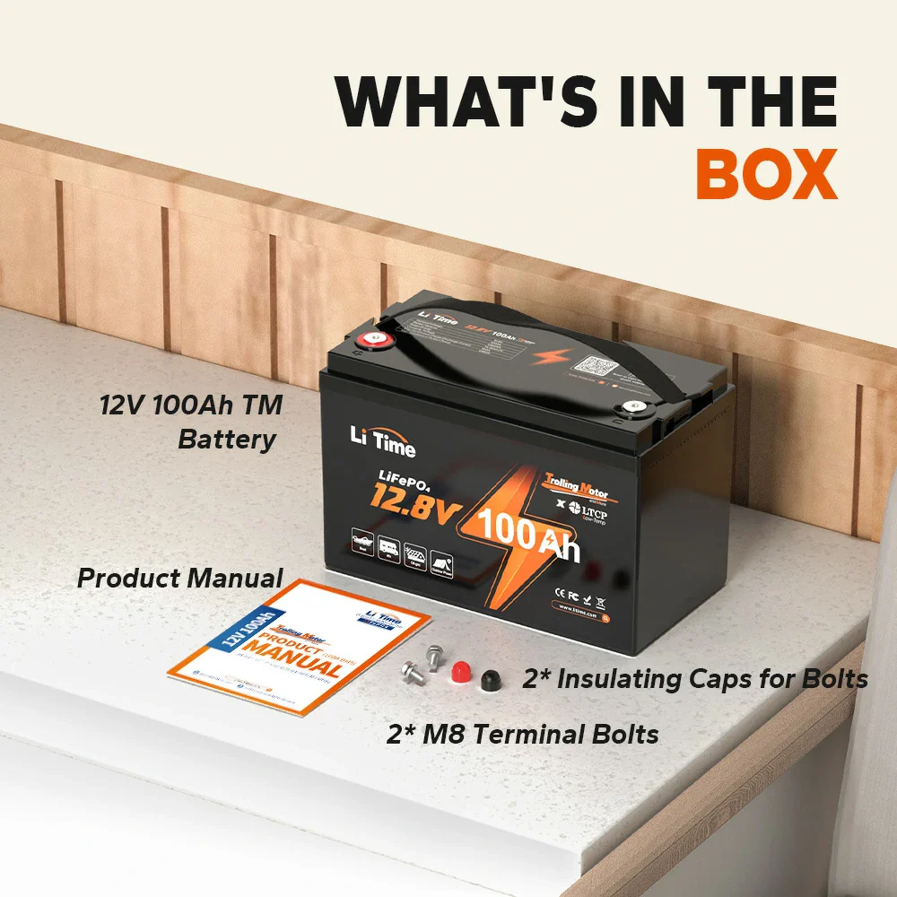 LiTime 12V 100Ah Batteries for Marine & RV