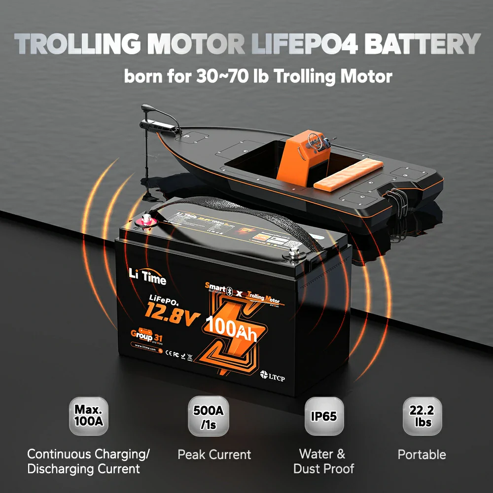 LiTime 12V 100Ah Batteries for Marine & RV