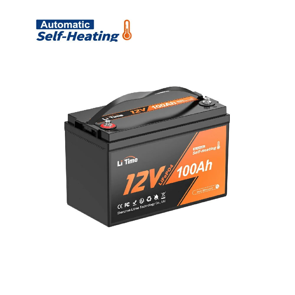 LiTime 12V 100Ah Self Heating LiFePO4 Lithium Battery
