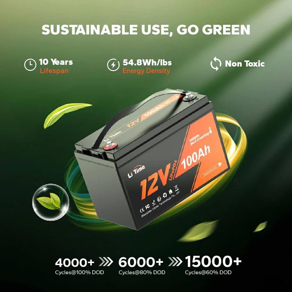 LiTime 12V 100Ah Self Heating LiFePO4 Lithium Battery 6 LiTime 12V 100Ah Self Heating LiFePO4 Lithium Battery