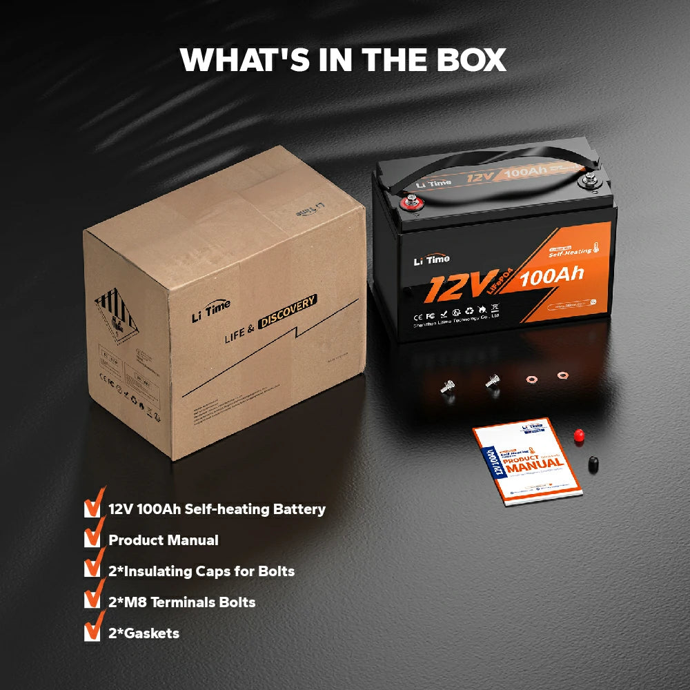 LiTime 12V 100Ah Self Heating LiFePO4 Lithium Battery 9 LiTime 12V 100Ah Self Heating LiFePO4 Lithium Battery