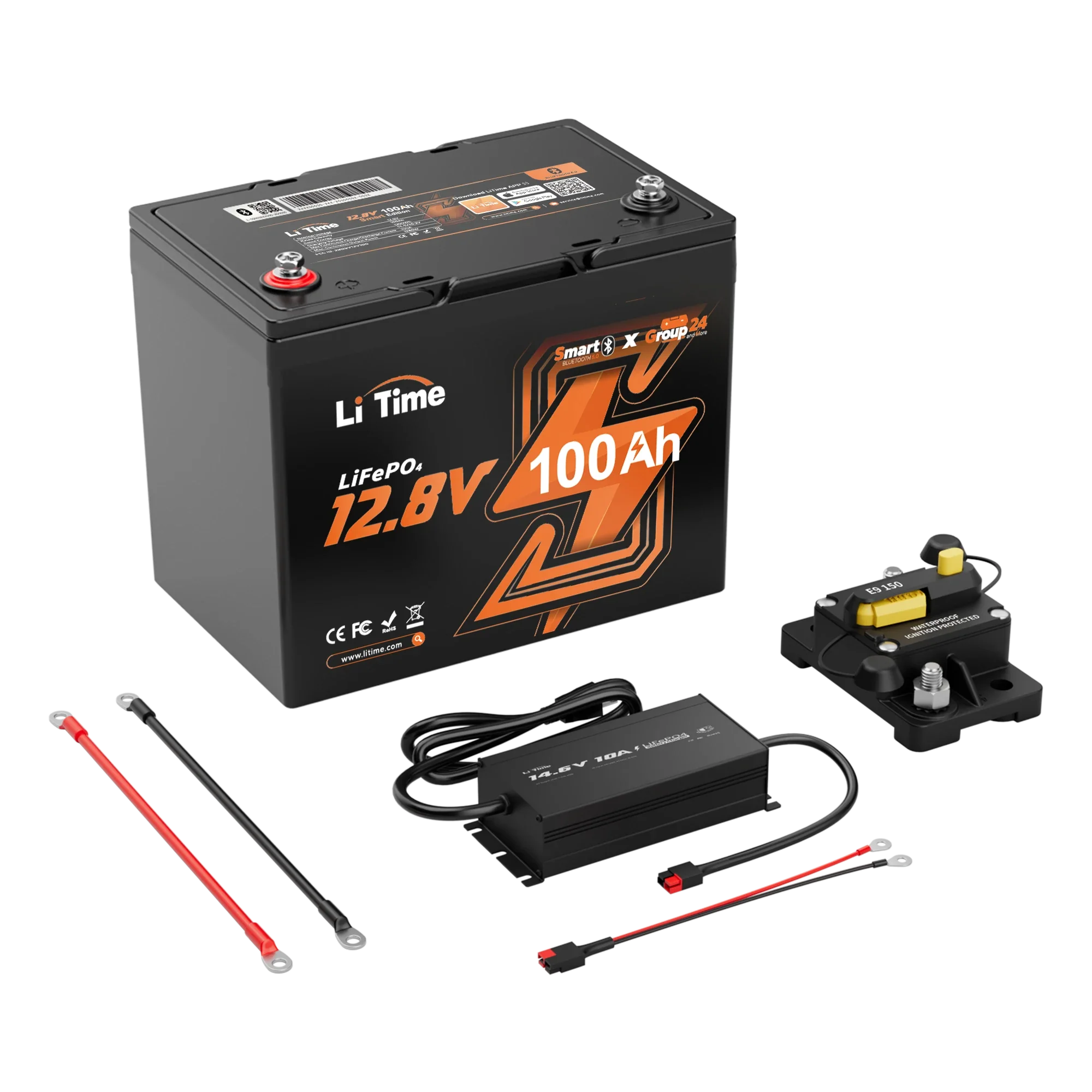 LiTime 12V 100Ah Group 24 Bluetooth LiFePO4 Lithium Deep Cycle Battery 14 LiTime 12V 100Ah Group 24 Bluetooth LiFePO4 Lithium Deep Cycle Battery